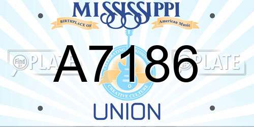 A7186 Mississippi License Plate