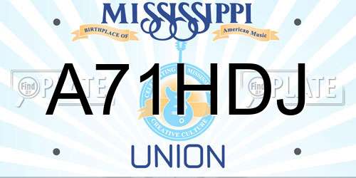 A71HDJ Mississippi License Plate