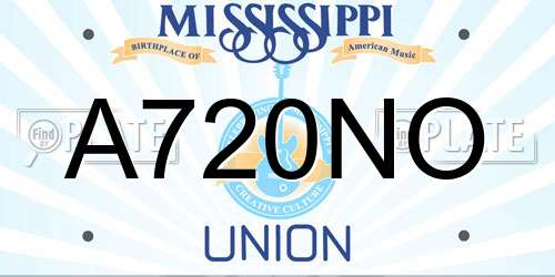 A720NO Mississippi License Plate