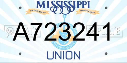 A723241 Mississippi License Plate
