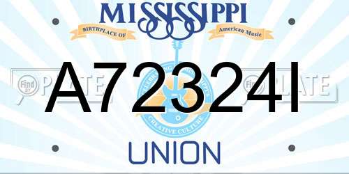 A72324I Mississippi License Plate