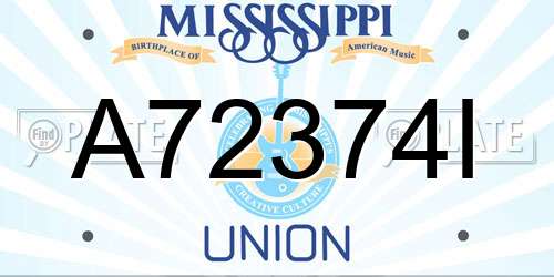 A72374I Mississippi License Plate