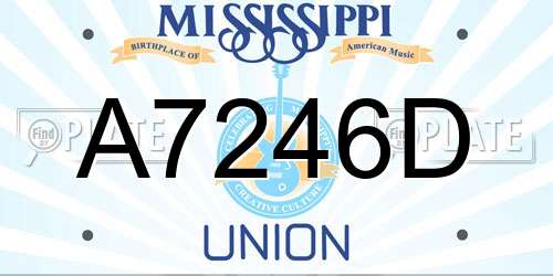 A7246D Mississippi License Plate