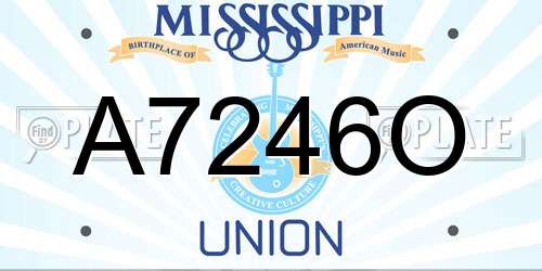 A7246O Mississippi License Plate