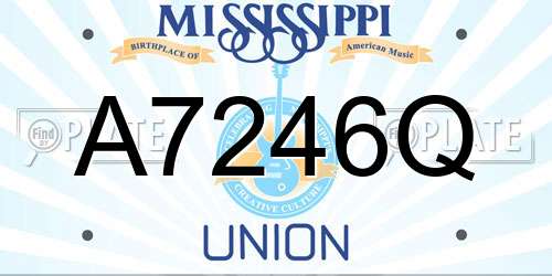 A7246Q Mississippi License Plate