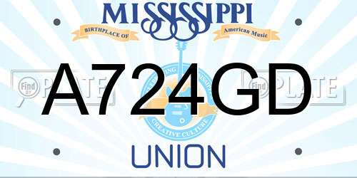 A724GD Mississippi License Plate