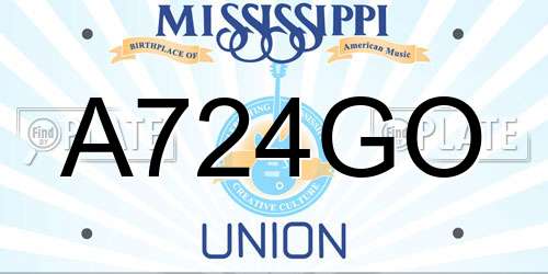 A724GO Mississippi License Plate