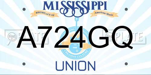 A724GQ Mississippi License Plate