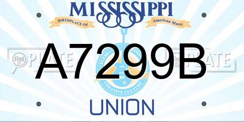 A7299B Mississippi License Plate