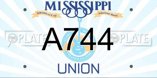 A744 Mississippi License Plate