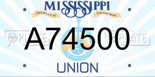 A74500 Mississippi License Plate