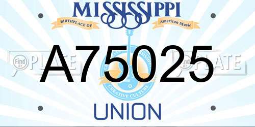 A75025 Mississippi License Plate
