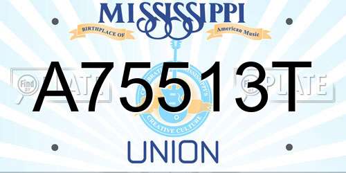 A75513T Mississippi License Plate