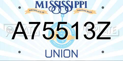 A75513Z Mississippi License Plate