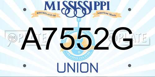 A7552G Mississippi License Plate