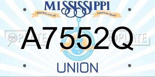 A7552Q Mississippi License Plate