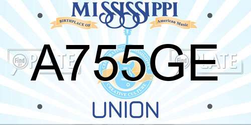 A755GE Mississippi License Plate