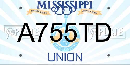 A755TD Mississippi License Plate
