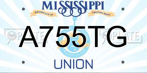A755TG Mississippi License Plate