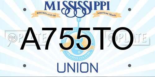 A755TO Mississippi License Plate