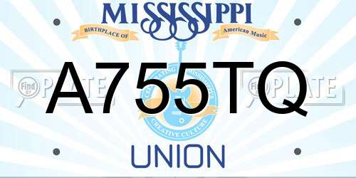 A755TQ Mississippi License Plate