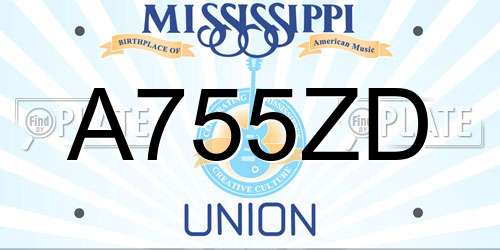A755ZD Mississippi License Plate