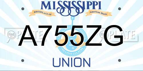 A755ZG Mississippi License Plate
