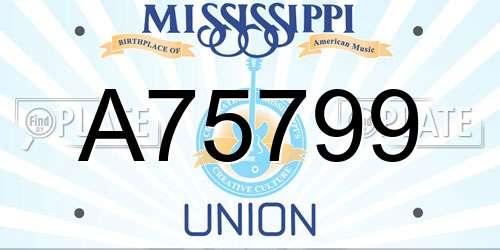 A75799 Mississippi License Plate