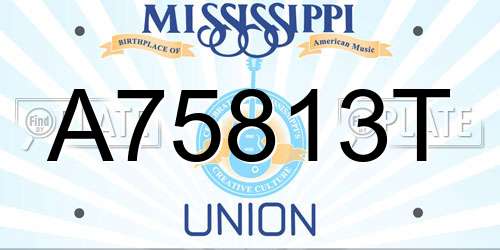 A75813T Mississippi License Plate
