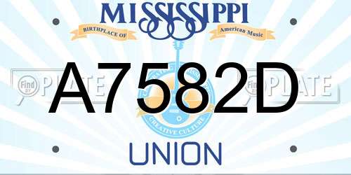 A7582D Mississippi License Plate