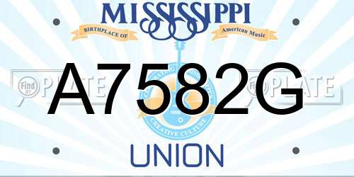 A7582G Mississippi License Plate