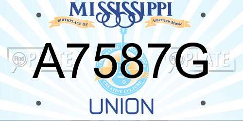 A7587G Mississippi License Plate