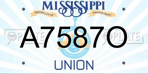 A7587O Mississippi License Plate