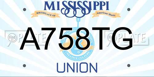 A758TG Mississippi License Plate