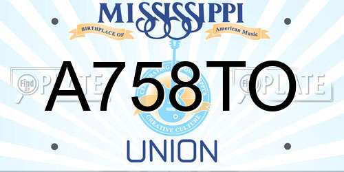A758TO Mississippi License Plate