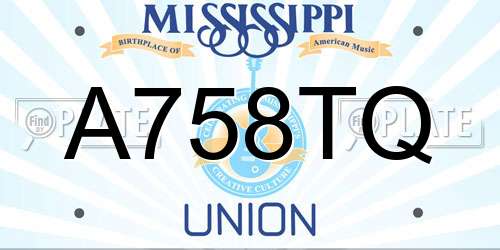 A758TQ Mississippi License Plate