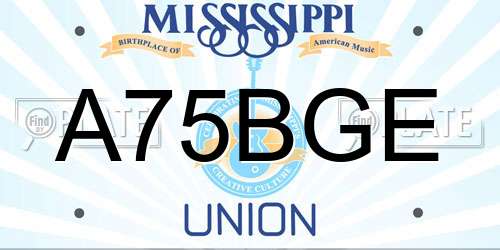 A75BGE Mississippi License Plate