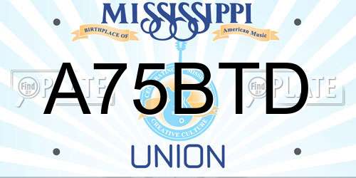 A75BTD Mississippi License Plate