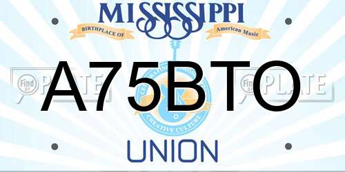 A75BTO Mississippi License Plate