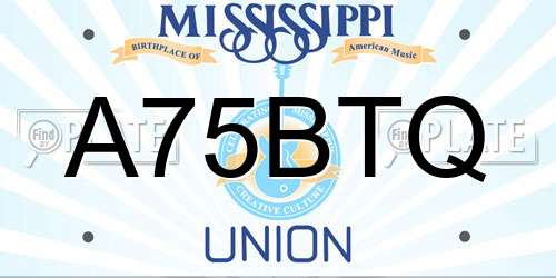 A75BTQ Mississippi License Plate