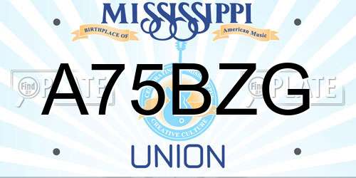 A75BZG Mississippi License Plate