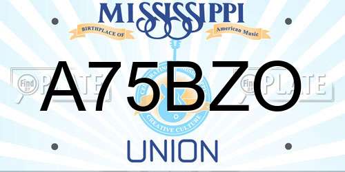 A75BZO Mississippi License Plate
