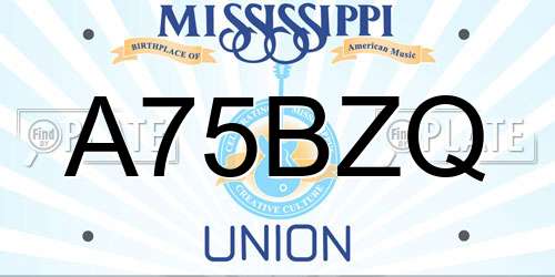 A75BZQ Mississippi License Plate