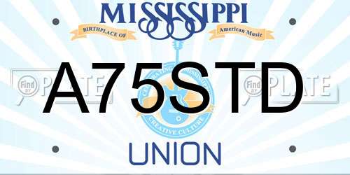 A75STD Mississippi License Plate