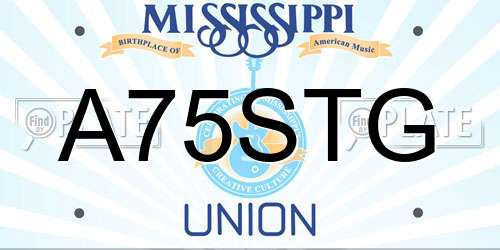 A75STG Mississippi License Plate