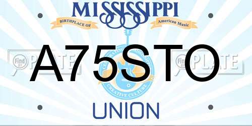 A75STO Mississippi License Plate