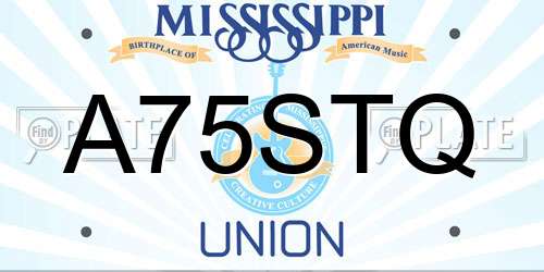 A75STQ Mississippi License Plate