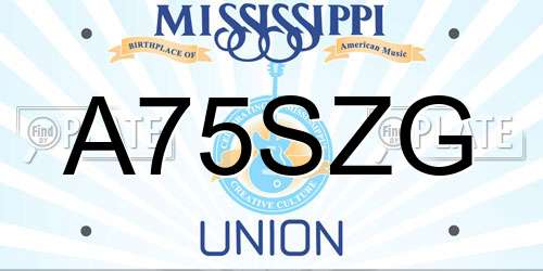 A75SZG Mississippi License Plate