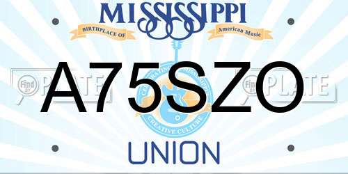 A75SZO Mississippi License Plate