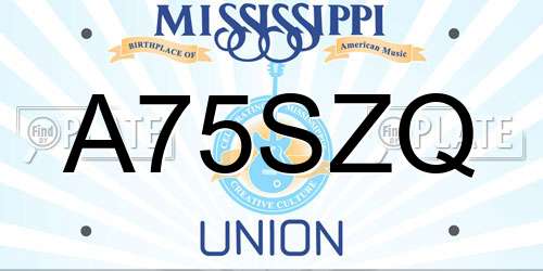 A75SZQ Mississippi License Plate
